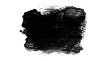 Siyah fırça darbesi dokusu. Grunge soyut elle boyanmış element.