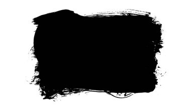 Beyaz arkaplanda izole edilmiş siyah fırça seti