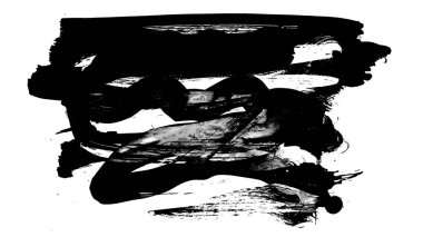 beyaz arkaplanda siyah mürekkep fırçası darbeleri