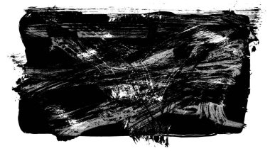 Siyah fırça darbesi dokusu. Grunge soyut elle boyanmış element. 