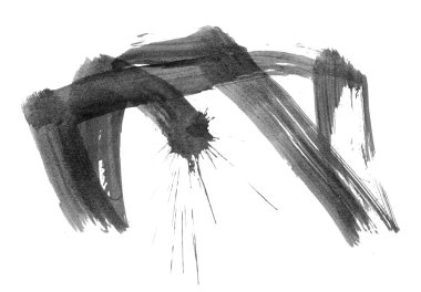 Siyah fırça darbesi ve doku. Grunge soyut elle boyanmış elementler. Altı çizili ve sınır tasarımı.