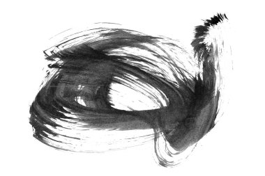 Siyah fırça darbesi ve doku. Grunge soyut elle boyanmış elementler. Altı çizili ve sınır tasarımı.