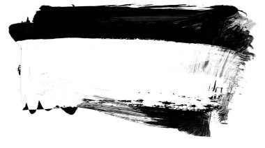 Siyah fırça darbesi ve doku. Grunge soyut elle boyanmış elementler. Altı çizili ve sınır tasarımı.