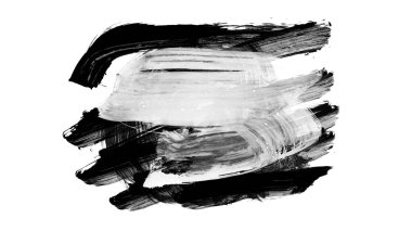 Siyah fırça darbesi dokusu. Grunge soyut elle boyanmış element. 