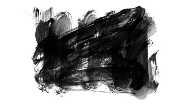 Beyaz arkaplanda izole edilmiş siyah fırça seti