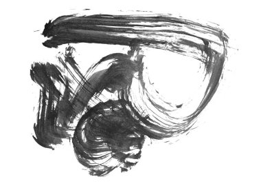 Siyah fırça darbesi ve doku. Grunge soyut elle boyanmış elementler. Altı çizili ve sınır tasarımı.