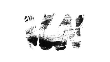 beyaz arkaplanda siyah mürekkep fırçası darbeleri