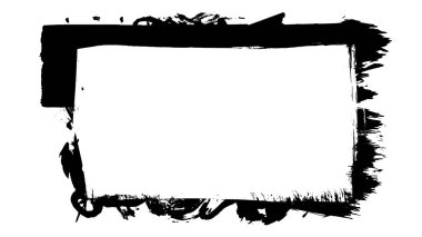 Siyah fırça darbesi dokusu. Grunge soyut elle boyanmış element. 