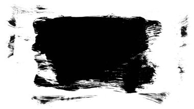 Siyah fırça darbesi ve doku. Grunge vektör soyut el boyalı element. Altı çizili ve sınır tasarımı.