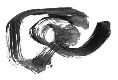 Siyah fırça darbesi ve doku. Grunge soyut elle boyanmış elementler. Altı çizili ve sınır tasarımı.