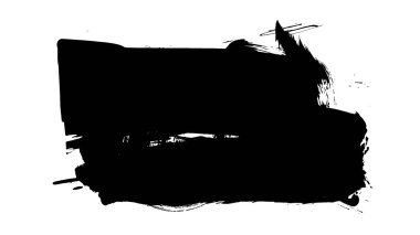 Siyah fırça darbesi ve doku. Grunge soyut elle boyanmış elementler. 