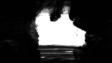 Siyah fırça darbesi dokusu. Grunge soyut elle boyanmış element. 