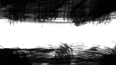 Siyah fırça darbesi dokusu. Grunge soyut elle boyanmış element. 