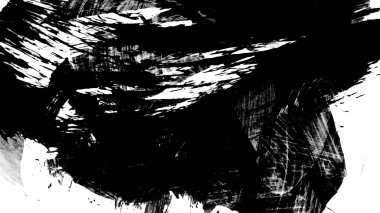 Siyah fırça darbesi ve doku. Grunge soyut elle boyanmış elementler. Altı çizili ve sınır tasarımı.