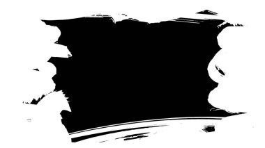 Siyah fırça darbesi dokusu. Grunge soyut elle boyanmış element. 