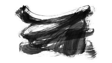 siyah mürekkep fırçası vuruşu. resimleme.