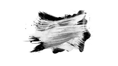 Siyah fırça darbesi ve doku. Grunge soyut elle boyanmış elementler. 