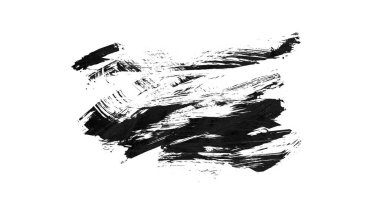 beyaz arkaplanda siyah mürekkep fırçası darbeleri
