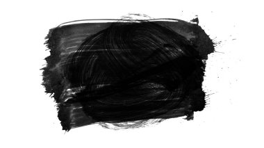 Siyah fırça darbesi dokusu. Grunge soyut elle boyanmış element. 