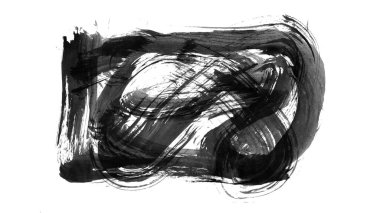 Siyah fırça darbesi dokusu. Grunge soyut elle boyanmış element. 