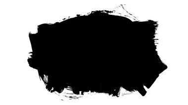 Siyah fırça darbesi ve doku. Grunge soyut elle boyanmış elementler. 