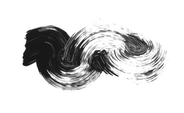 Siyah fırça darbesi ve doku. Grunge vektör soyut el boyalı element. Altı çizili ve sınır tasarımı.