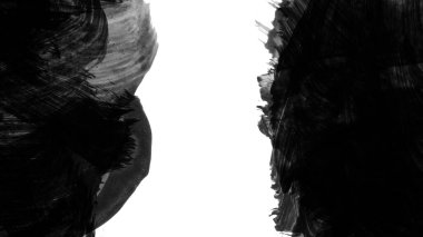 Siyah fırça darbesi dokusu. Grunge soyut elle boyanmış element. 