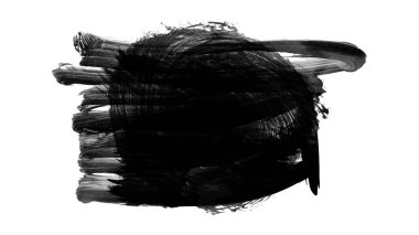 Siyah fırça darbesi dokusu. Grunge soyut elle boyanmış element.