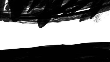 Siyah fırça darbesi dokusu. Grunge soyut elle boyanmış element. 