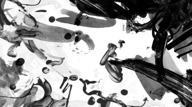 Siyah fırça darbesi dokusu. Grunge soyut elle boyanmış element. 