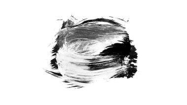 Siyah fırça darbesi ve doku. Grunge soyut elle boyanmış elementler. 