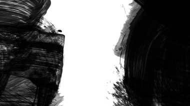 Siyah fırça darbesi dokusu. Grunge soyut elle boyanmış element. 