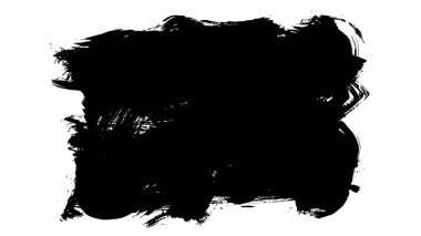 Beyaz arkaplanda izole edilmiş siyah fırça seti