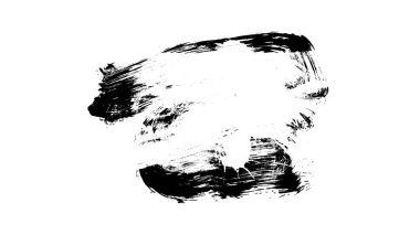 Siyah fırça darbesi ve doku. Grunge soyut elle boyanmış elementler. Altı çizili ve sınır tasarımı.