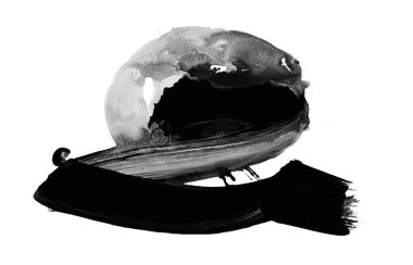 Siyah fırça darbesi ve doku. Grunge vektör soyut el boyalı element. Altı çizili ve sınır tasarımı.