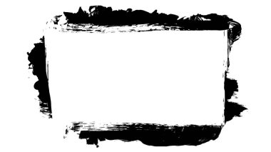 Siyah fırça darbesi dokusu. Grunge soyut elle boyanmış element. 