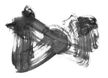 Beyaz arkaplanda mürekkep fırçası darbeleri