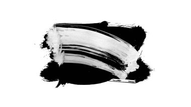 Siyah fırça darbesi ve doku. Grunge soyut elle boyanmış elementler. 