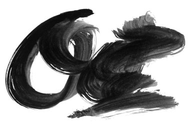 Siyah fırça darbesi ve doku. Grunge soyut elle boyanmış elementler. Altı çizili ve sınır tasarımı.