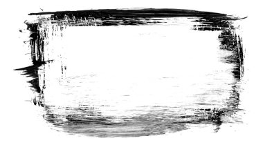 Siyah fırça darbesi ve doku. Grunge soyut elle boyanmış elementler. Altı çizili ve sınır tasarımı.