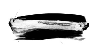 beyaz arkaplanda siyah grunge mürekkep fırçası darbesi