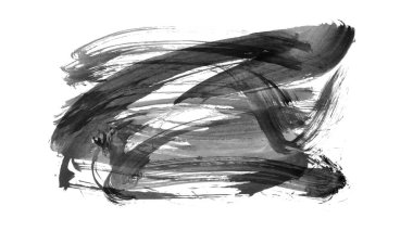 Siyah fırça darbesi dokusu. Grunge soyut elle boyanmış element. 