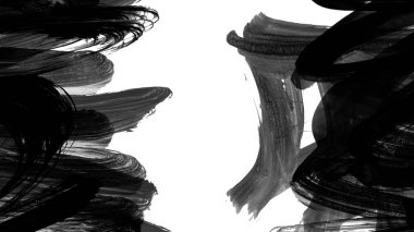 Siyah fırça darbesi dokusu. Grunge soyut elle boyanmış element. 