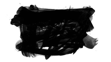 Siyah fırça darbesi ve doku. Grunge soyut elle boyanmış elementler. Altı çizili ve sınır tasarımı.