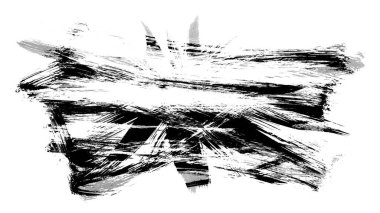 Siyah fırça darbesi ve doku. Grunge vektör soyut el boyalı element. Altı çizili ve sınır tasarımı.