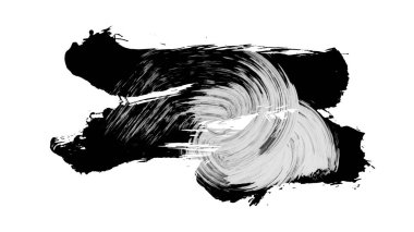 Siyah fırça darbesi ve doku. Grunge soyut elle boyanmış elementler. 