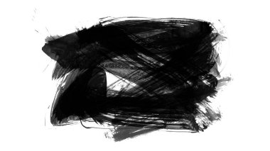 Beyaz arkaplanda izole edilmiş siyah fırça seti