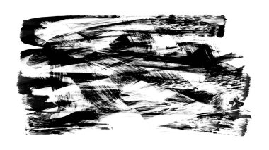 Siyah fırça darbesi ve doku. Grunge soyut elle boyanmış elementler. Altı çizili ve sınır tasarımı.