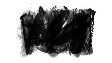 Beyaz arkaplanda izole edilmiş siyah fırça seti