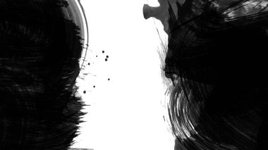 Siyah fırça darbesi dokusu. Grunge soyut elle boyanmış element. 